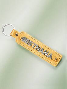 1pc Customized Accessory & Pendant, Customized Crystal Letter Keychain, Shiny Personalized Leather Keychain Accessory, Gothic Letter Car Keychain, Gift For Men & Women, Creative/Mother's Day/Valentine's Day/Gift - Multicolor - View 8