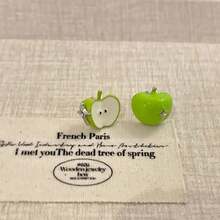 1 Piece Sweet Cute Green Apple Ear Clips Glazed Rhinestone Craft Elegant Jewelry Accessory Mother's Day 2026 Best Mom Unique Sentimental Heartfelt Thank You Mom Gift For Mom Grandma Mommy Mum Mothers Day Surprise Gift Mothers Day Jewelry Home Decor Accessories Women Girls Teens Daily Party Wear - 耳環 - 查看 1