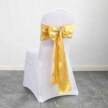 10 Pieces Wedding Satin Chair Belt Chair Decoration Bow Design Chair Ribbon Tie Back Is Suitable For Wedding Banquet Parties, Activity Supplies, Home Decoration, Can Be Used For Christmas Crafts, Dance Dress, Organza Bags, DIY Crafts, Home Decoration