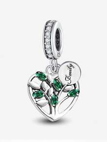 1 件 925 纯银绿色串珠四叶草吊坠适合女士手链手镯 DIY 珠宝制作和日常服装搭配珠宝装饰适合女孩 - 銀色 - 查看 21