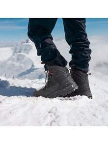 Men's Insulated Waterproof Construction Hiking Winter Snow Boots - Black - View 3