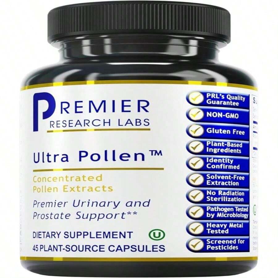 Premier Research Labs UltraPollen - Bee Pollen Supplement, Rye Pollen Extract, Prostate Health, Bee Pollen Extract From Rye Flower With Amino Acids, Supplement For Men &Amp; Women- 45 Vegetarian Capsules - 白色的 - 查看 1