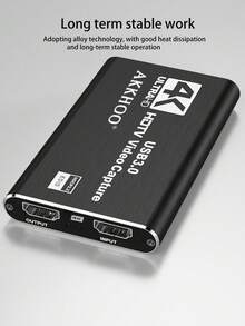 Tarjeta de captura, tarjeta de captura de audio y video con micrófono, salida en bucle HDTV 4K, grabadora de video 1080p 60fps apta para juegos/transmisión en vivo/videoconferencia y compatible con Switch/PS/OBS/Cámara/PC