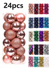 24 pezzi Palline di Natale 3cm/1,2 pollici, Decorazioni Natalizie, Palline di Natale, Babbo Natale, Pigne, Stella per Punta Albero di Natale e altre decorazioni da appendere all'albero di Natale, Decorazioni Natalizie per la casa, Regali di Natale, Decorazioni Natalizie