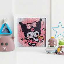 5D Diamond Painting Kit With Frame, Cute Cake Kuromi Hello Kitty, DIY Desktop Art, Best Birthday Gift - Rose Red - View 8