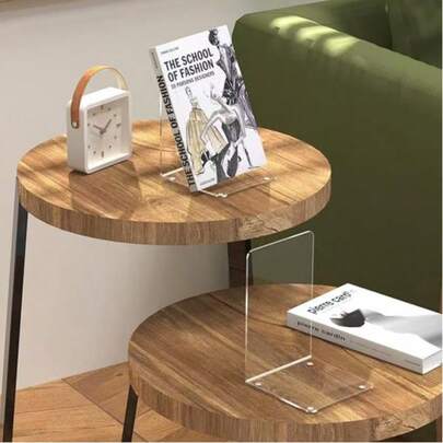 1/2/4/8pcs Acrylic Bookends, Transparent Bookends, Transparent Bookend Organizers, Book Stand Decor, Heavy Duty For Books, CDs, Files, Video Games