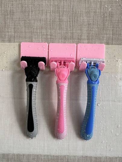 Gancio da parete per rasoio senza foratura in PP, supporto per rasoio da doccia, ganci portarasoio, ganci portarasoio autoadesivi impermeabili per appendere rasoio, spugna, accappatoio, asciugamano in bagno e cucina