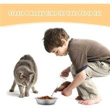 5 PCS Stainless Steel Bowl - Shallow Wide Flat Cats Food Bowls, Metal Kitten Dishes Whisker Friendly Fatigue Relief, Basic Plates Elevated Stand, Dishwasher Safeu2026 - Set of 5 - 查看 8
