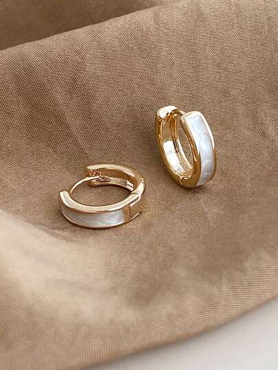 1 Pair Minimalist Chic Circle Earrings, Unique Design, Fashionable Luxury High-End Elegant Style, Versatile For Party, Gathering, Daily Wear