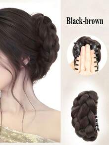 1 Piece Knitted Hair Claws For Women, High-Temperature Fiber, Party Clothing Accessories Fall Hair Accessories Autumn Hair Clips Fashion Claw Clips Elegant Hair Clutch Clips For Hair Winter For Vacation Outfits Woman - Multicolor - View 4