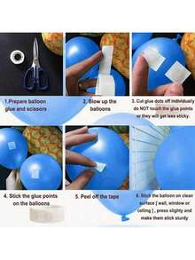 1/2/4/6/8pcs Double-Sided Adhesive Dots, Transparent Balloon Glue, Removable Adhesive Dots Tape, Suitable For Crafts, Double-Sided Tape, Balloon Accessories, Photo Balloons, Party Balloons, Birthday Balloons, Birthday Decorations, Wedding Balloons, Wedding Decorations, Polka Dot Stickers, Applicable For Wedding Decorations, Crafts, Party Supplies, Valentine's Day, Halloween, Graduation Party Decorations (Random Color & Style)