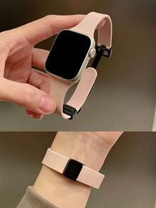 1条硅胶表带，兼容 42mm、38mm、40mm、41mm、44mm、45mm、46mm、49mm，时尚智能手表替换表带，适用于Series Ultra2、Ultra SE2、SE 11、10、9、8、7、6、5、4、3、2、1，男女通用，是理想的返校礼物 - 粉砂 - 查看 6