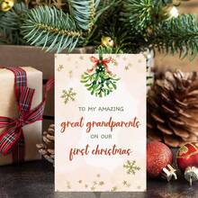 1PC, Great Grandparents Christmas Card, Merry First Christmas Card For Great Grandparents, To My Amazing Great Grandparents On Our First Christmas - one-size - View 6
