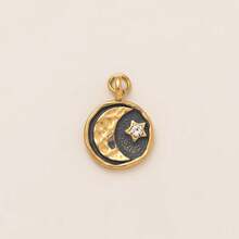 1 mặt dây chuyền bằng thép không gỉ mạ vàng 18K hình cây ban phước, mandala, mặt trời, ngôi sao năm cánh, cầu vồng, mắt quỷ, phụ kiện trang sức DIY, có thể dùng làm vòng cổ, vòng tay, móc khóa, dễ phối đồ, có thể đeo như một mặt dây chuyền bùa hộ mệnh tinh tế. - Vàng - Xem 10