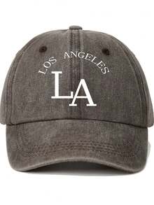 1 件 LA LOS ANGELES 创意印花帽，男女通用户外休闲时尚防晒可调节棒球帽，卡车司机帽，日常使用太阳帽 - 彩色 - 查看 4