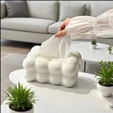 1pc Luxury Cotton Candy Tissue Box, High-End Home Living Room Dining Table Paper Towel Holder, Suitable For Vanity, Nightstand, Countertop, Home Office, Bathroom, Car