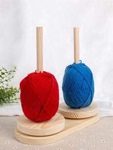 1 件木制纱线收纳架，桌面旋转纱线收纳架，简约设计