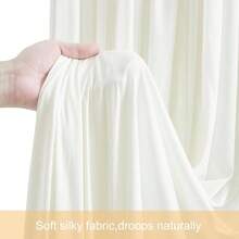4 Panels Ivory Backdrop Curtains Wedding Party Wrinkle Backdrops Curtain Drapes Fabric Decorations Photo Back Drop Cloth Shower Photography Stage Reception 20ftx 12ftH - 5'(W) x 12'(H), 4 tấm + Ngà - Xem 5