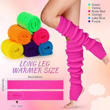 Long Leg Warmers Women 24 Inch Over Knee Knit Ribbed Leg Warmer Stirrup Yoga 80s Party Dance Ballet Supply - Multi Colors - View 3
