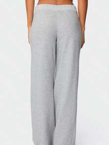 Women Y2k  Drawstring Sweatpants Elastic Waist Straight Wide Leg Low Rise Baggy Pants Casual Trousers Athletic Jogger Workout Yoga Track Pants Streetwear Lounge Pants - Xám - Xem 5