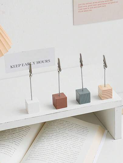 3/10/20pcs Wooden Place Card Holders, Note Clip Stands, Photo Display - Suitable For Price Tags, Photos, Desk Signs And Table Numbers
