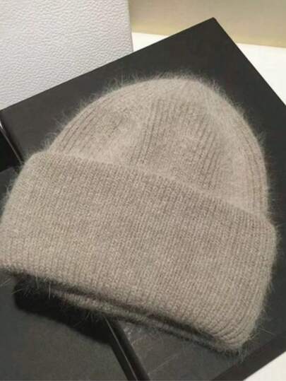 1ps Knit Cuffed Beanie Hats For Women Winter Fur Knitted Caps Soft Slouchy Warm Snug Snow Ski Running Unisex Adult Knit Hat