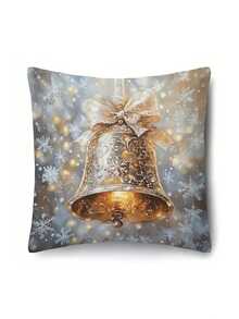 1/2/4pcs Golden Christmas Decoration Pillow Covers, Size 17.7x17.7 Inches, Modern Style, Zipper Closure, Machine Washable, Decorative Santa Claus, Snowman, Deer, Snowflake Patterns, Suitable For Living Room Sofa Bed Decoration - No Inner Core Included - Multicolor - View 23