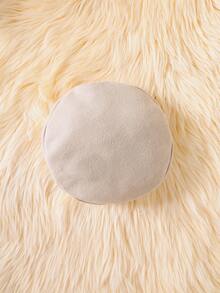 Dwurzędowy płaszcz dziewczęcy w jednolitym kolorze, z długim rękawem i beretem, jesień/zima