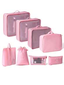 10 pièces/set Sac de voyage en polyester, organisateur de maquillage portable moderne pour le voyage