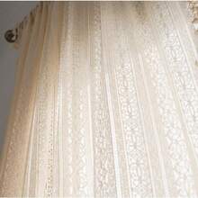 Boho Curtain Crochet Lace Semi-Sheer Florals Hollow Knitted Handmade Tassels, Rod Pocket Window Treatment Vintage Rustic Farmhouse Drapes For Living Bedroom, 1 Panel 59" W X 84" L, Beige - 米色花卉鉤針 59Wx84L 一包 - 查看 4