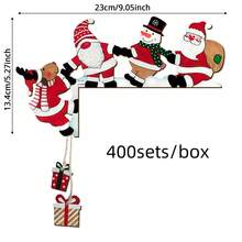 1/2/400 set di decorazioni natalizie in legno per cornici di porte, con Babbo Natale, renne e pupazzi di neve, decorazioni divertenti e rustiche per porte, finestre e feste a tema natalizio, per interni ed esterni, decorazioni per la casa e le stanze