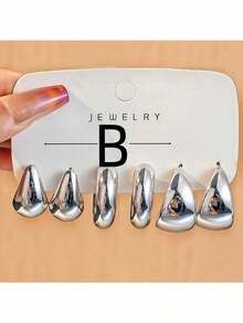 Bộ 2-18 khuyên tai nhựa Acrylic hình chữ C phóng đại mạ bạc UV thời trang Châu Âu & Mỹ mới - CCB - Xem 14