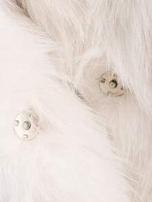 HH Women Solid Faux Fur Jackets Long Sleeves For Warmth Winter Coat Female Fashion Turn-Down Collar Loose Casual Outerwear - White - View 10