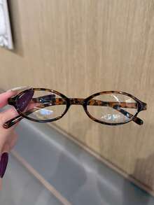 Trending Women's Small Frame Oval & Double-Bridge Square Transparent Glasses, High-End Fashion, Versatile For Commuting And Back To School - Clear - View 10