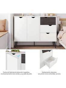 Mueble Bufetero Aparador Credenza Bufetera Con 2 Puertas - Blanco - Ver 3
