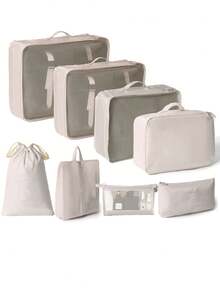 10 pièces/set Sac de voyage en polyester, organisateur de maquillage portable moderne pour le voyage