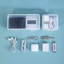 1pc Minimalist Transparent Cable Management Box, Compact & Elegant Cable Organizer Box, Dust-Proof & Waterproof Desktop Cord Holder - Clear - View 4