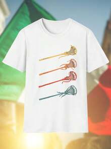 Colorful Lacrosse Sticks Set Maglietta Uomo Moda Sportiva Comoda Traspirante  Casual Offerta Esclusiva Novità Regalo Idea Imperdibile