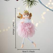 1 pieza Corona de Navidad, Estrella Corazón, Muñeca Ángel, Chica de Piernas Largas, Adorno Colgante de Árbol de Navidad, Decoración Casera DIY para Fiesta, Adecuado para Decoración de Escenario, Decoración Festiva, Decoración del Hogar, Como Regalo, Decoración Navideña, Decoración de Habitación Invierno