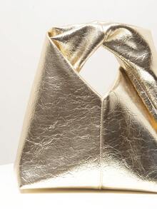 Bridal Party Ruched Handbag, Prom Bag, Asymmetric Bag, Prom Accessories, Elegant Women's Bag, Wedding Items, Fall Purse (Pattern Random) - Gold - View 4