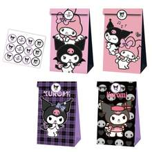 12pcs Sanrio Party Gift Box Packaging Kuromi Hello Kitty Tote Bags Double-Sided Printing Suitable For Valentine's Day, Halloween, Christmas, Birthday Party Gifts, Candy Wrapping Paper Bags, Holiday Gift Wrapping Paper Bags, Decorative Items