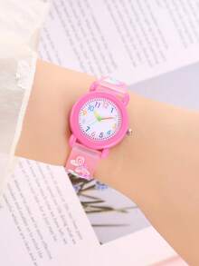 1 chiếc đồng hồ thạch anh trẻ em họa tiết bướm mật hoa 3D thời trang mới, quà tặng ngày thiếu nhi. - Màu Hồng Tươi - Xem 4