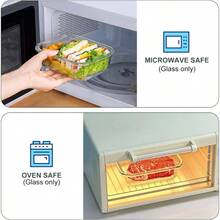 10 Packs 22 Oz Glass Meal Prep Containers, Glass Food Storage Containers With Lids, Airtight Lunch Boxes, Microwave And Freezer - Green - View 3