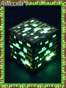Minecraft 1pc Luminous Ore Decorative Light, Rechargeable Gaming Ore Lamp, Children's Bedroom Atmosphere Lamp Model Ornament Light, Very Suitable As A Fun Valentine's Day Gift, Christmas Decoration To Give To Mom, Dad, Grandma, Father, Teacher, Sister, Brother, Or Girlfriend! Holiday Gifts, Party Decorations, Table Decorations, Bedroom Decorations, Christmas Decorations!