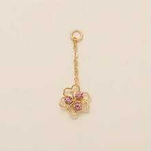 1pc Colorful Fashionable Pearl Lucky Clover Coconut Tree Flower Zirconia Natural Stone Pendant, Plated With 18K Gold, DIY Jewelry Accessories, DIY Necklace Accessories, Bracelet Accessories, Keychain Accessories, Easy To Match, Can Be Worn As An Exquisite Talisman Pendant. - Multicolor - View 17