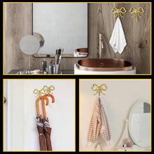 1个金色蝴蝶结壁钩，金色蝴蝶结衣钩，黄铜蝴蝶结壁钩，门钩，毛巾钩，黄铜衣钩，适用于婚礼、浴室、客厅、厨房装饰，黄铜金属壁挂式挂钩，适用于客厅和浴室，烤漆饰面 - 彩色 - 查看 5