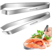 3/2/1 件套不锈钢剥蒜器、鱼骨夹、拔毛夹，适用于剥蒜和去除鱼骨，不锈钢猪毛夹，厨房用品 - 銀色 - 查看 17