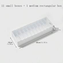 1PC Data Cable Storage Box Set, Utility Drawer Storage, Household Multi-Functional Grid Card Nail Art Organizer Box, Suitable For Bedroom, Living Room, Bathroom Data Cable, Beauty Storage And Organization, National Day Must-Have Goods, Portable Storage Box - Multicolor - View 8