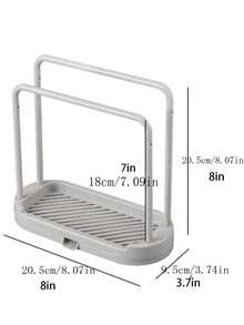 1 pieza Bandeja organizadora de fregadero de cocina gris, accesorios para fregadero resistentes a la oxidación para almacenar esponjas, paños de cocina, estropajos - Multicolor - Ver 5