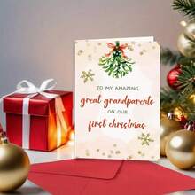 1PC, Great Grandparents Christmas Card, Merry First Christmas Card For Great Grandparents, To My Amazing Great Grandparents On Our First Christmas - one-size - View 5